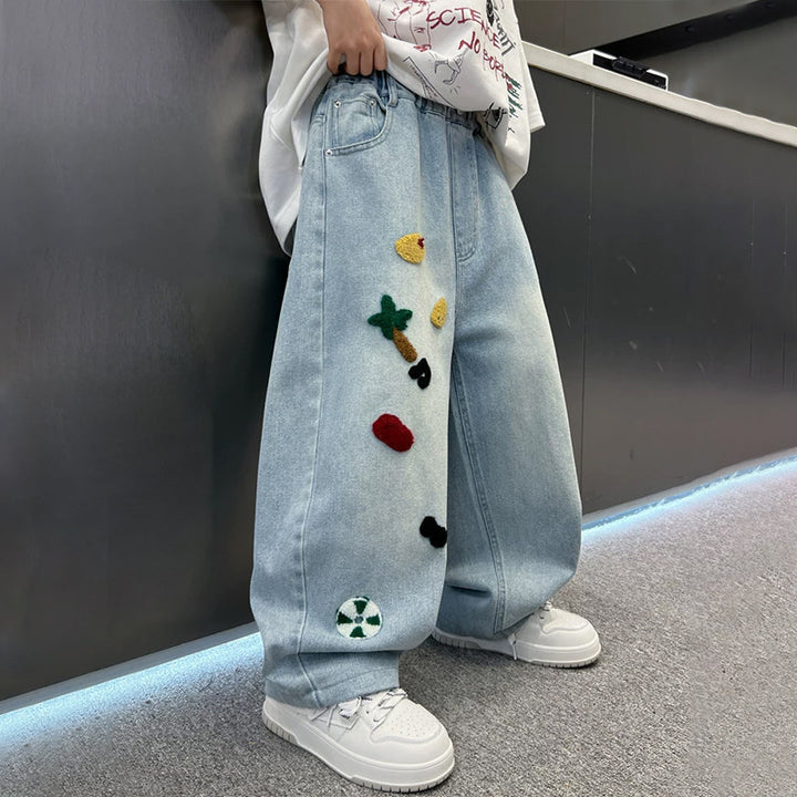 Unisex lässige Jeans mit einzigartigen Stickereien Drune