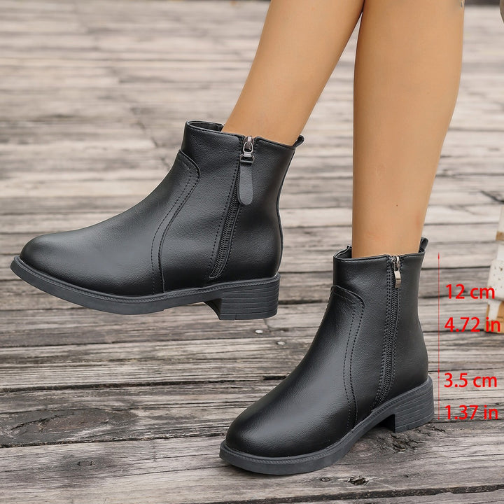 Damen Elegante Stiefeletten mit Reißverschluss und modischem Design Drune