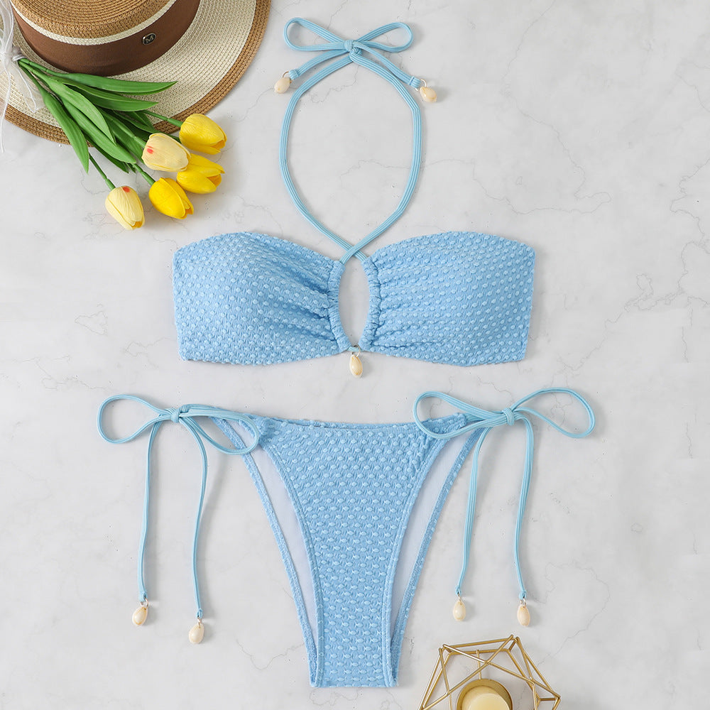 Damen Bandeau-Bikini mit exquisiten Schleifen und Cut-Out-Detail Drune