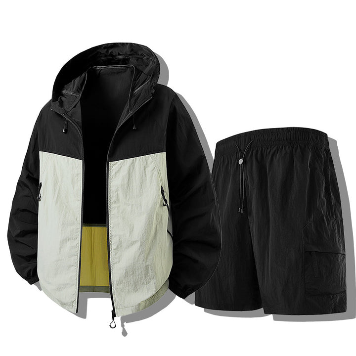 Herren Wetterfeste Funktionsjacke mit Leichtgewicht Shorts