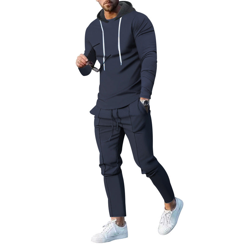 Herren nan zweiteiliges Kapuzen-Lounge-Set mit schmal geschnittenem Kapuzenpullover und tapered Jogginghose Drune