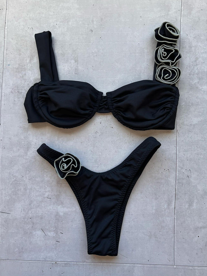 Damen Bikini mit dekorativen Blumenakzenten Drune