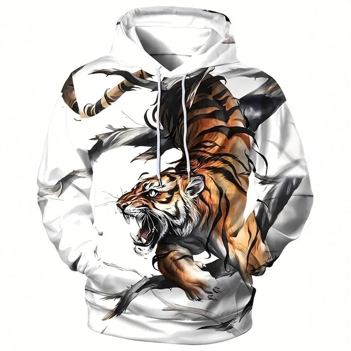 Damen Kapuzenpullover mit Wolf- und Schmetterlingsmotiv Drune
