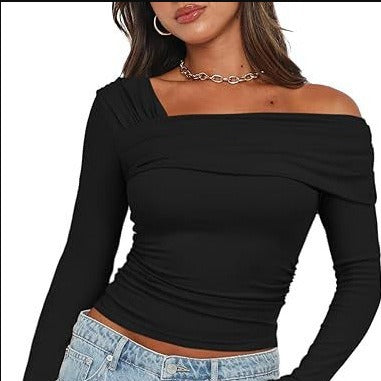 Damen Off-Shoulder Langarmshirt Drune