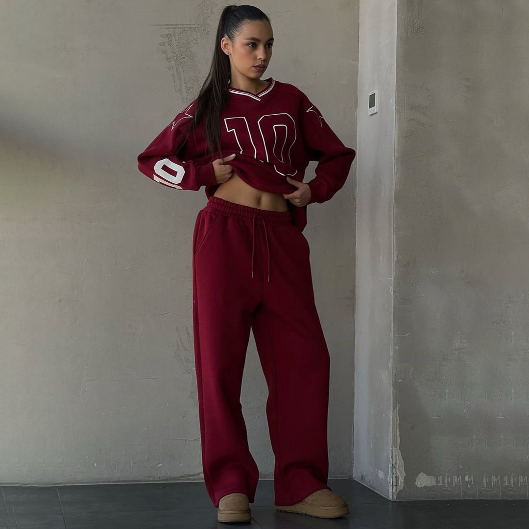 Damen Sportliches Freizeitanzug mit weitem Schnitt und lässigem Design Drune