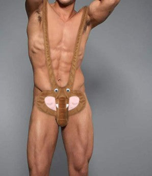 Männer Novelty Plüsch Rentier Tanga mit Geweih-Tasche