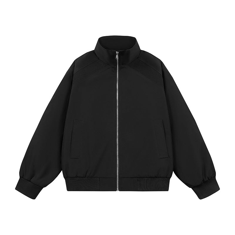 Herren Kunstvelours‑Bomberjacke im Oversize‑Boxy‑Cut mit Zwei‑Wege‑Reißverschluss & elastischem Saum Drune
