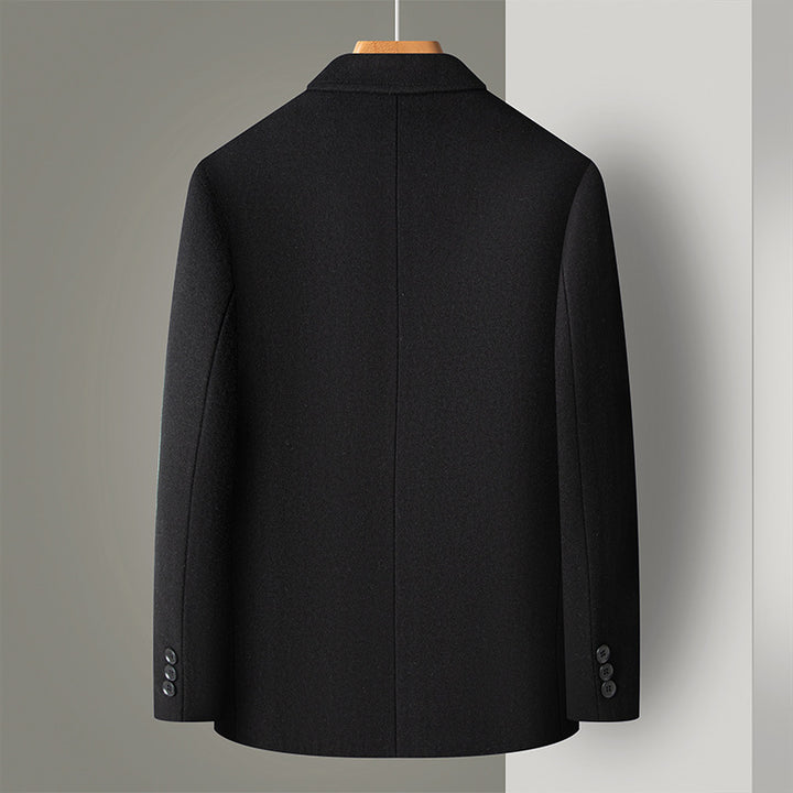 Herren Smart-Casual Wollmix-Sakko im Mantelstil mit aufgesetzten Taschen Drune