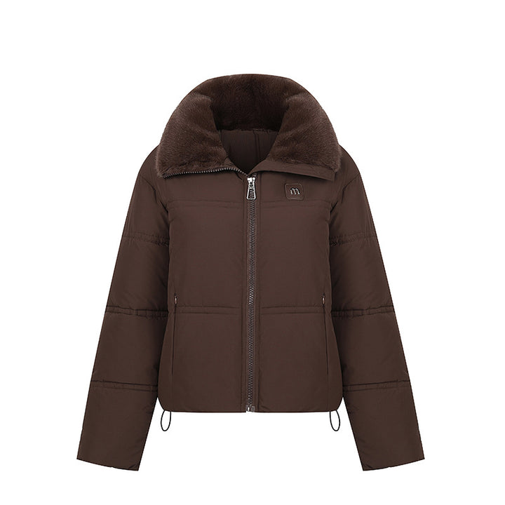 Damen Stylische gefütterte Winterjacke mit abnehmbarem Kragen Drune