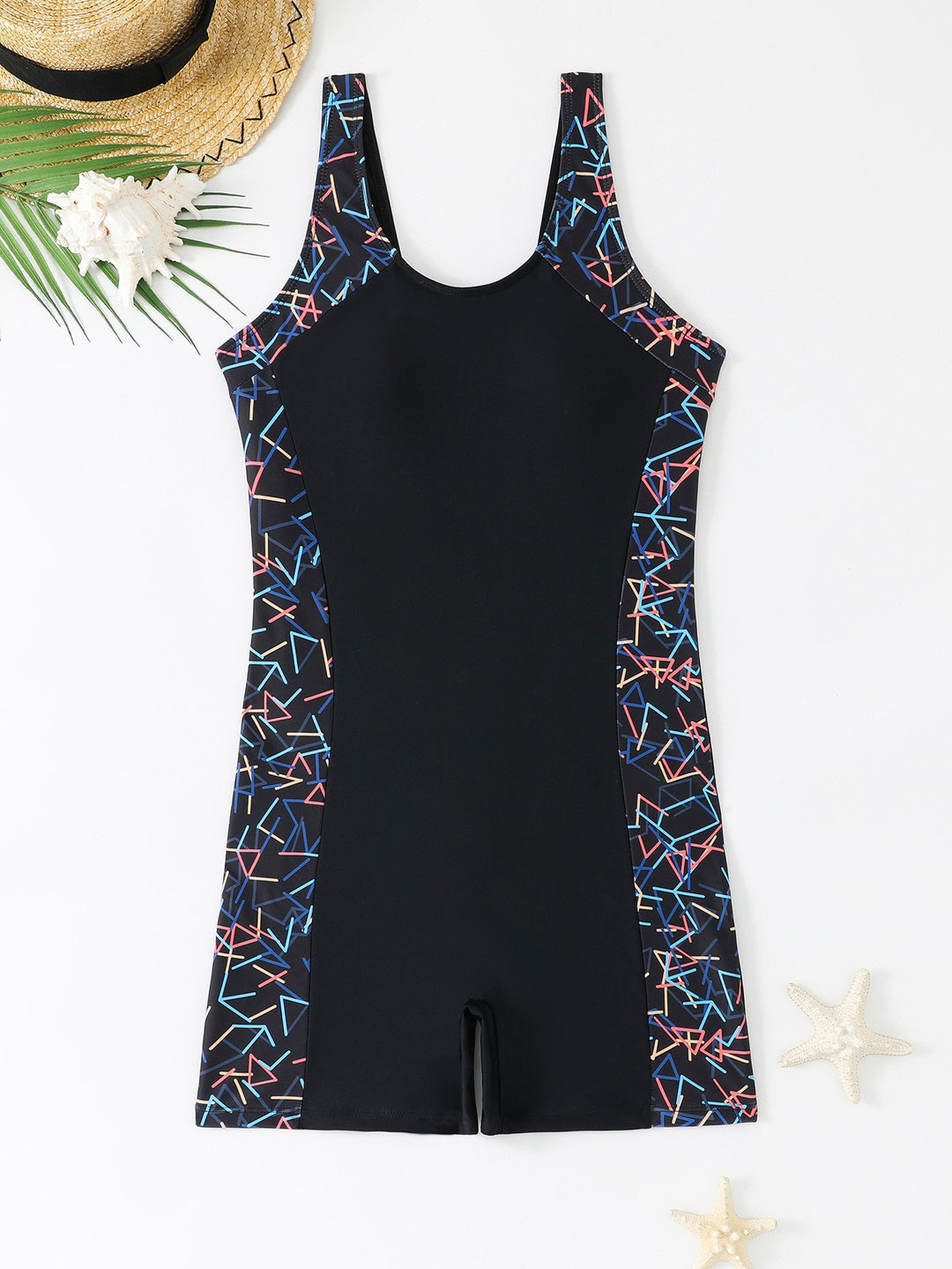 Damen Sportlicher Schwimmanzug mit grafischem Design Drune