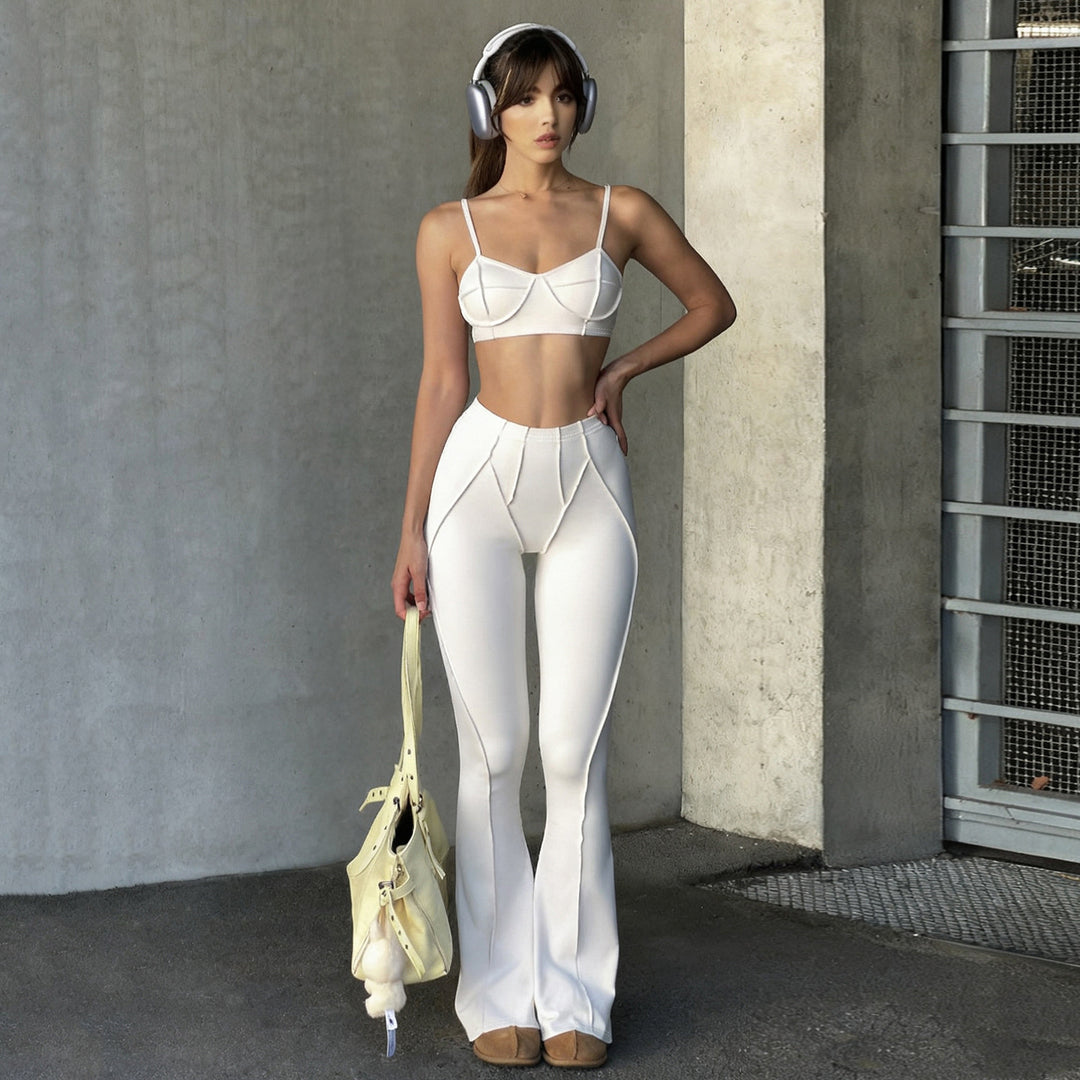Damen Flared-Leggings mit hohem Bund und nahtlosem Design Drune
