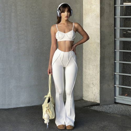 Damen Flared-Leggings mit hohem Bund und nahtlosem Design Drune