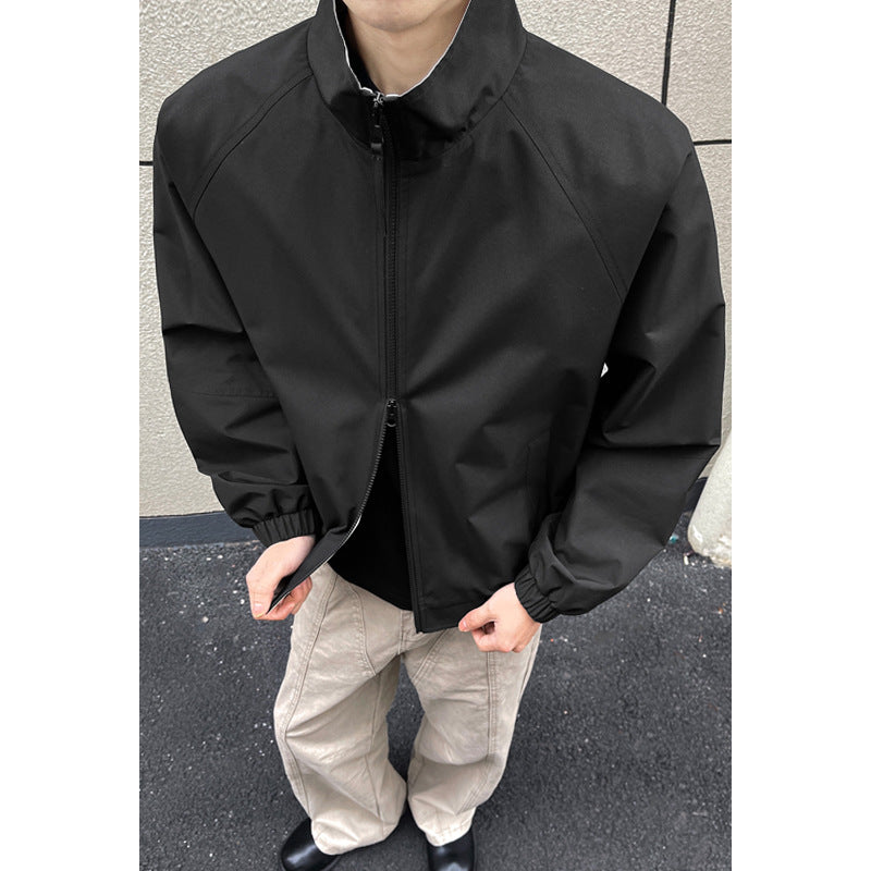 Herren Modische Übergangsjacke mit kontrastierendem Kragen Drune
