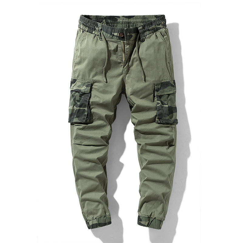Herren Outdoor‑Cargohose im Joggerstil mit Camouflage‑Kontrast, ergonomischen Knieabnähern und elastischem Komfortbund Drune