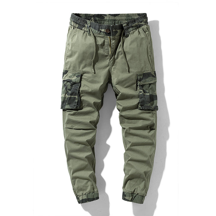 Herren Outdoor‑Cargohose im Joggerstil mit Camouflage‑Kontrast, ergonomischen Knieabnähern und elastischem Komfortbund Drune