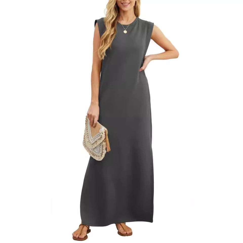 Damen Maxikleid aus atmungsaktivem Baumwollmaterial Drune