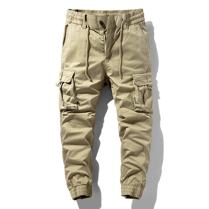 Herren Leichte Tactical-Cargo-Jogginghose mit Tunnelzugbund, Kniepaneelen und Multifunktionstaschen Drune
