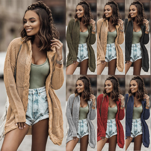 Damen Strickcardigan mit modernem Zopfdesign und offenen Taschen Drune