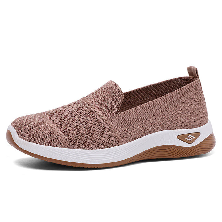 Damen Leichte Slip-On Freizeitschuhe mit atmungsaktiver Strickoberfläche Drune
