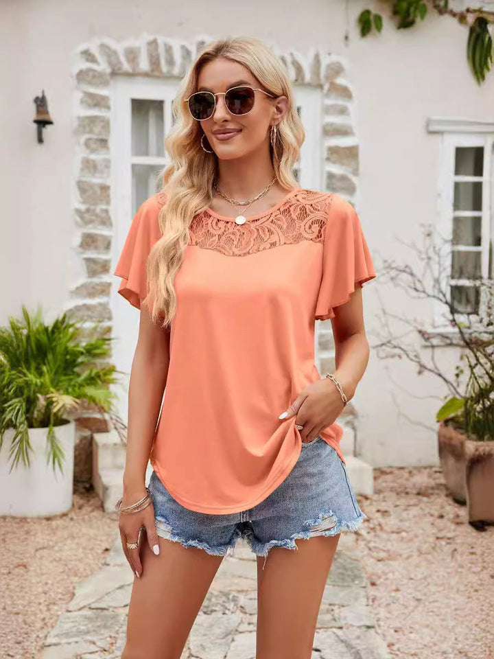 Damen Freizeitbluse mit Spitzeneinsatz Drune