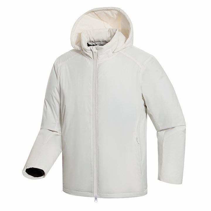 Herren Minimalistische Thermo‑Hoodie‑Jacke mit gesteppter Isolierung und verdecktem Reißverschluss Drune