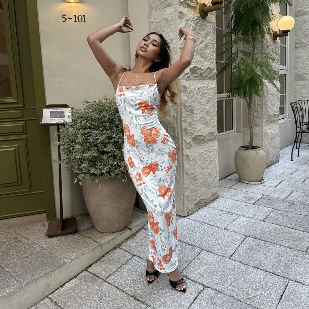 Damen Maxikleid mit floralem Druck und schmeichelndem Schnitt Drune