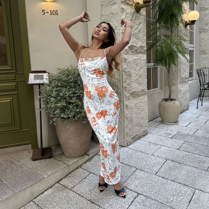Damen Maxikleid mit floralem Druck und schmeichelndem Schnitt Drune