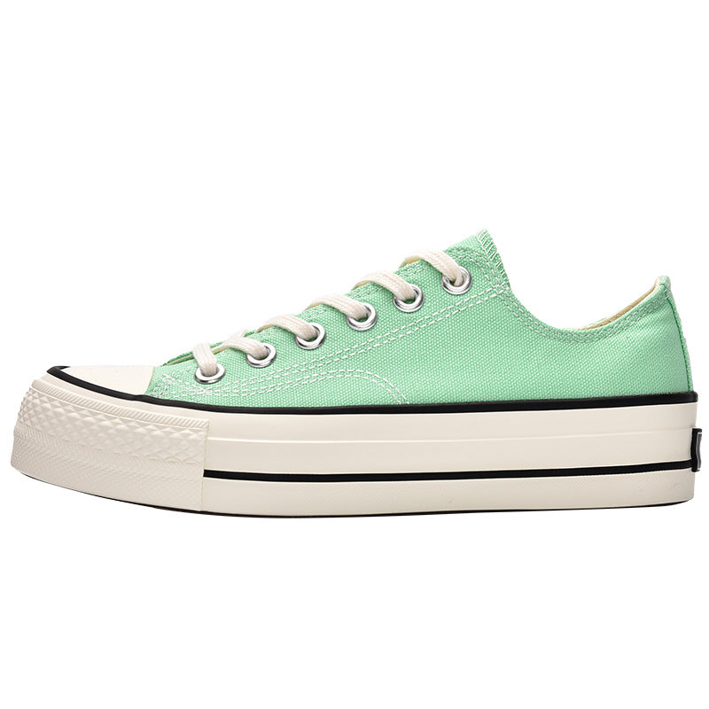 Damen Plateau-Sneaker aus robustem Canvas mit klassischem Schnürdesign und flexibler Sohle Drune