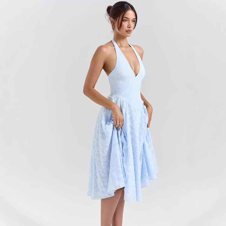 Damen elegantes Halterkleid Drune