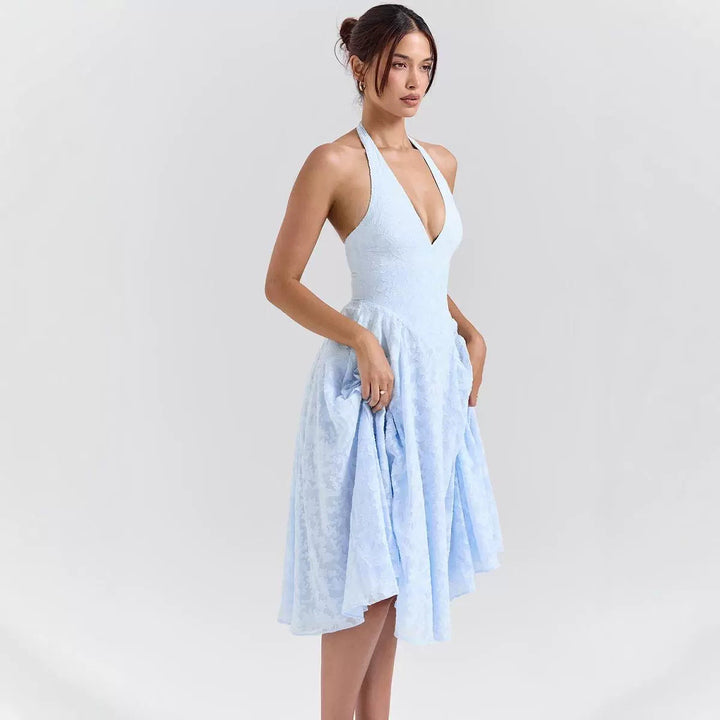 Damen elegantes Halterkleid Drune