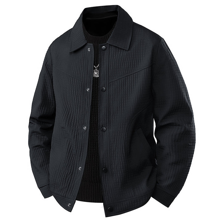 Herren Leichte Übergangsjacke im Worker-Stil mit mikrostrukturierter Twill-Optik und Druckknopfleiste Drune