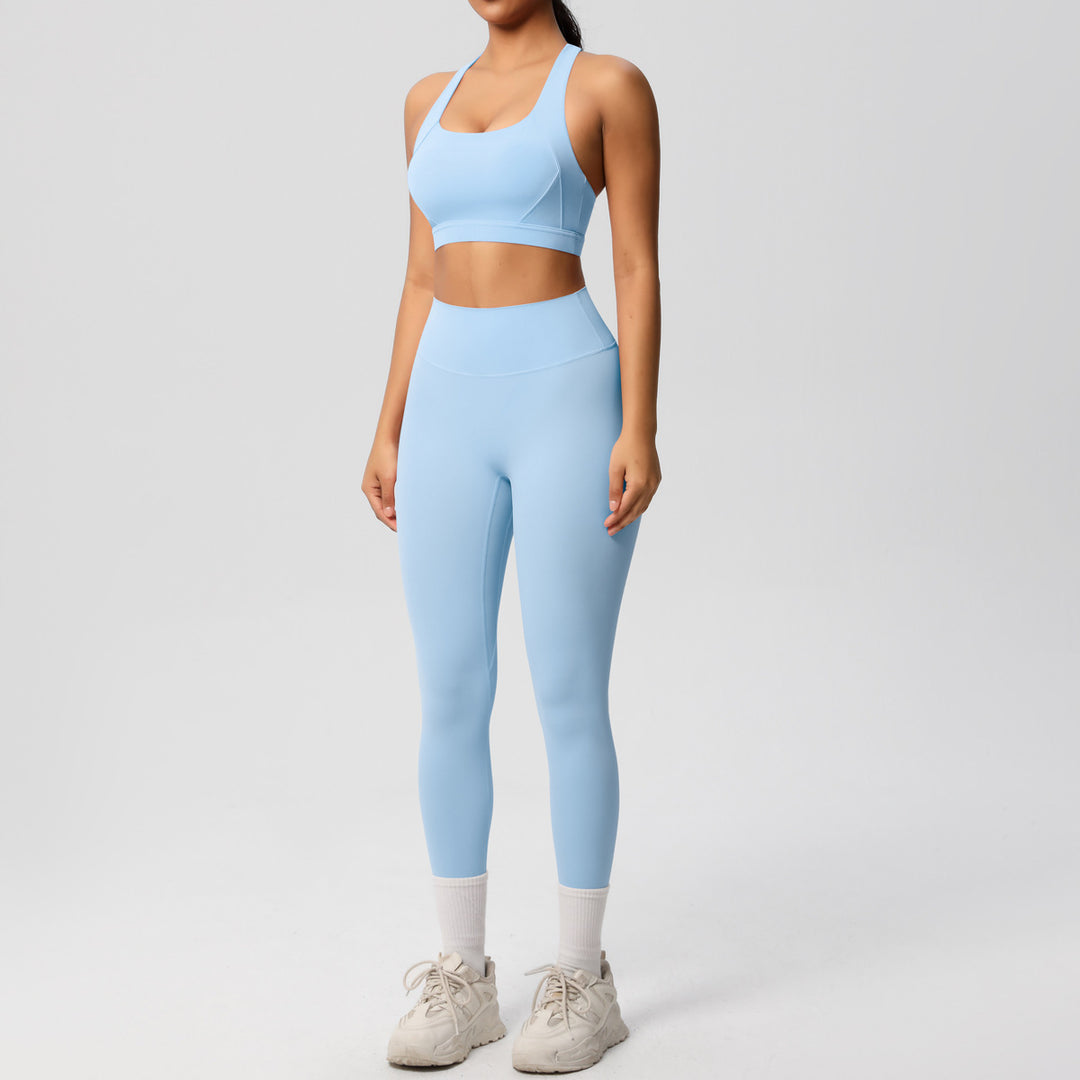 Damen Sport-BH und hochleistungs Leggings Set mit atmungsaktivem Design Drune