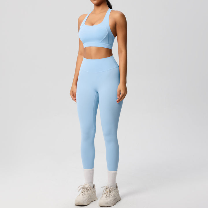 Damen Sport-BH und hochleistungs Leggings Set mit atmungsaktivem Design Drune
