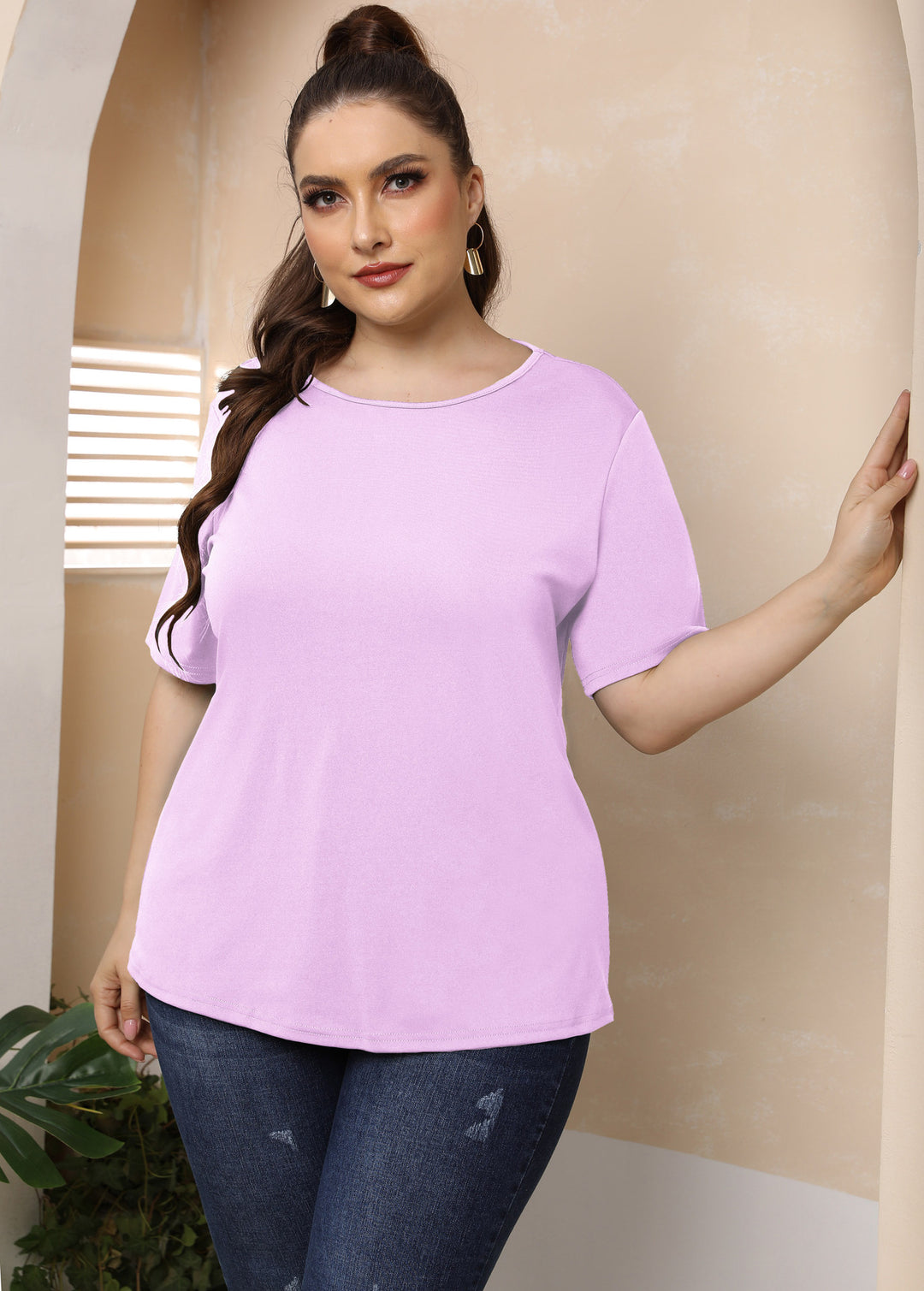 Damen modisches Basic T-Shirt Drune