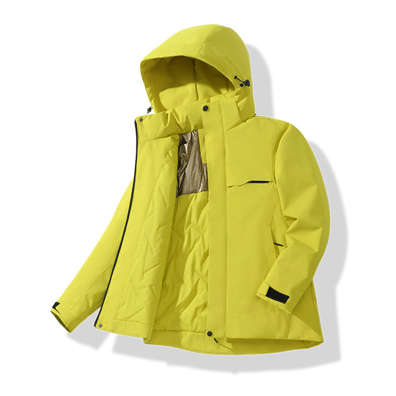 Herren Wasserabweisende Thermo-Parka mit Kapuze, gesteppter Innenseite & verdecktem Reißverschluss Drune