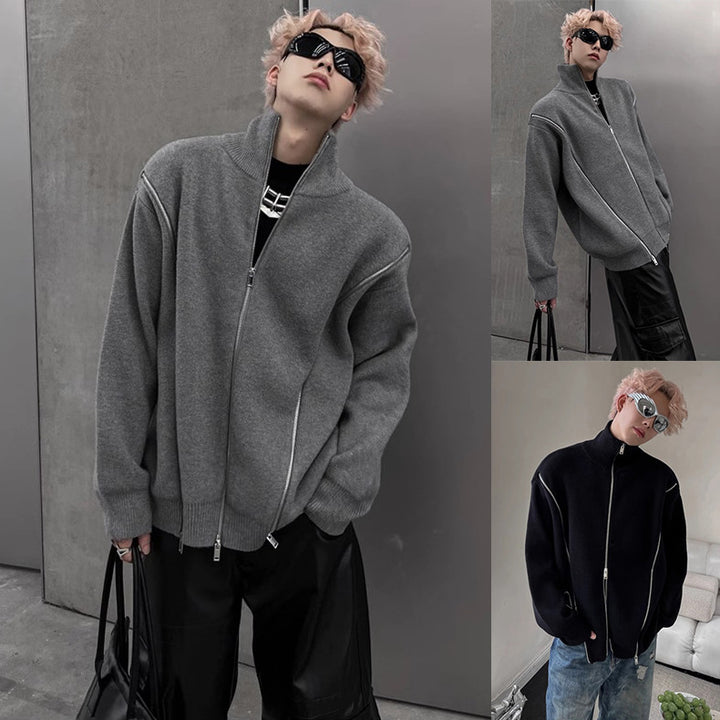 Herren Urbaner Strickpullover mit hohem Kragen Drune