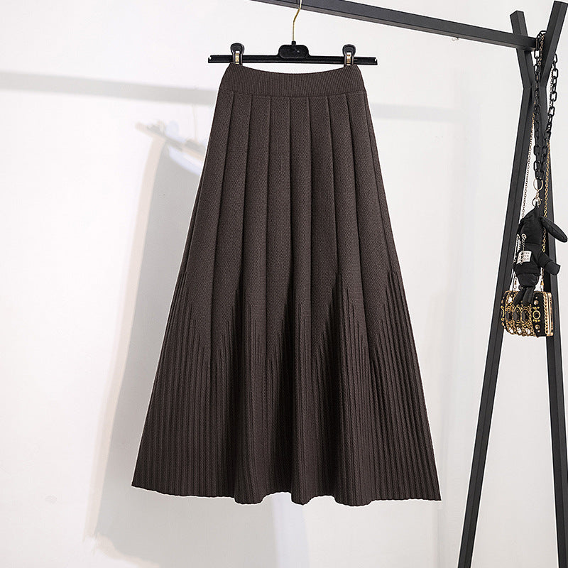 Damen Eleganter Plissee-Rock mit Knopfdetails Drune