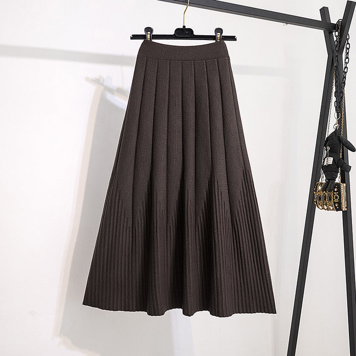 Damen Eleganter Plissee-Rock mit Knopfdetails Drune