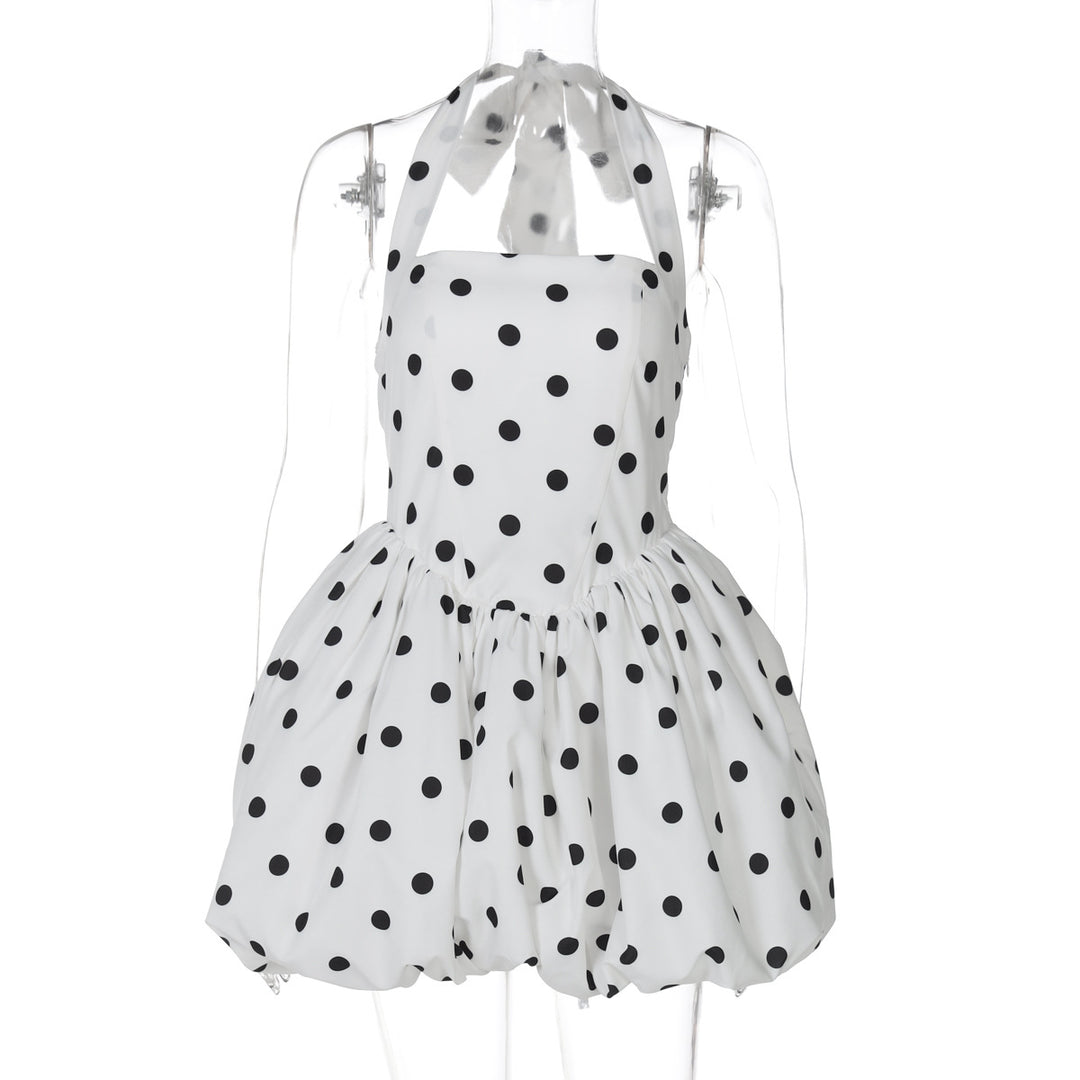 Damen Babydoll Kleid mit Punkten Drune