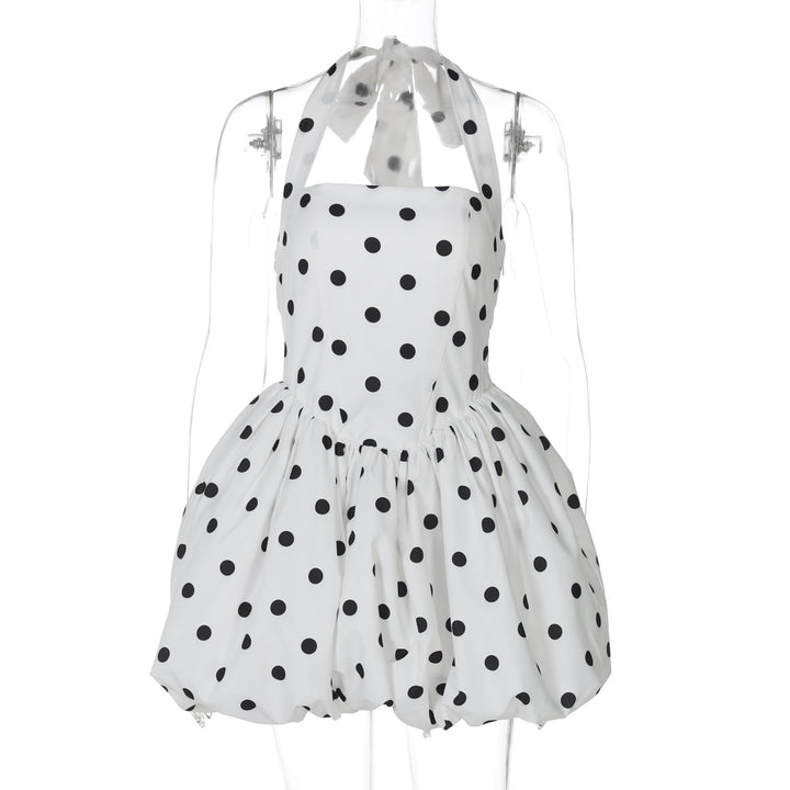 Damen Babydoll Kleid mit Punkten Drune