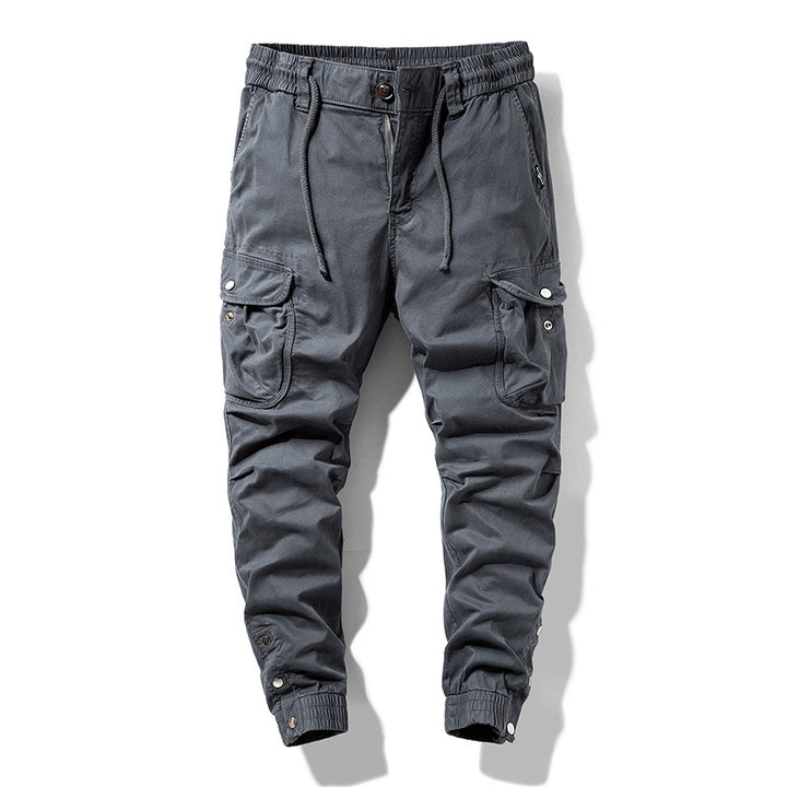 Herren Cargo-Joggerhose im Utility-Look mit elastischem Bund, Mehrfach-Taschen und gerippten Beinabschlüssen Drune
