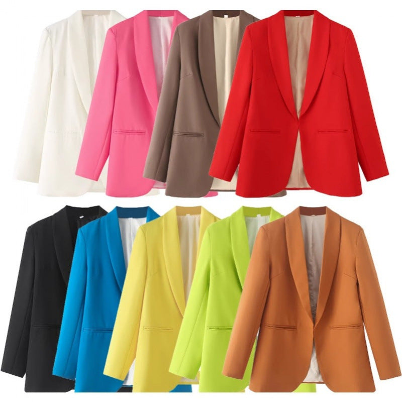 Damen eleganter Blazer mit einzigartigem Schnitt und Taschen Drune