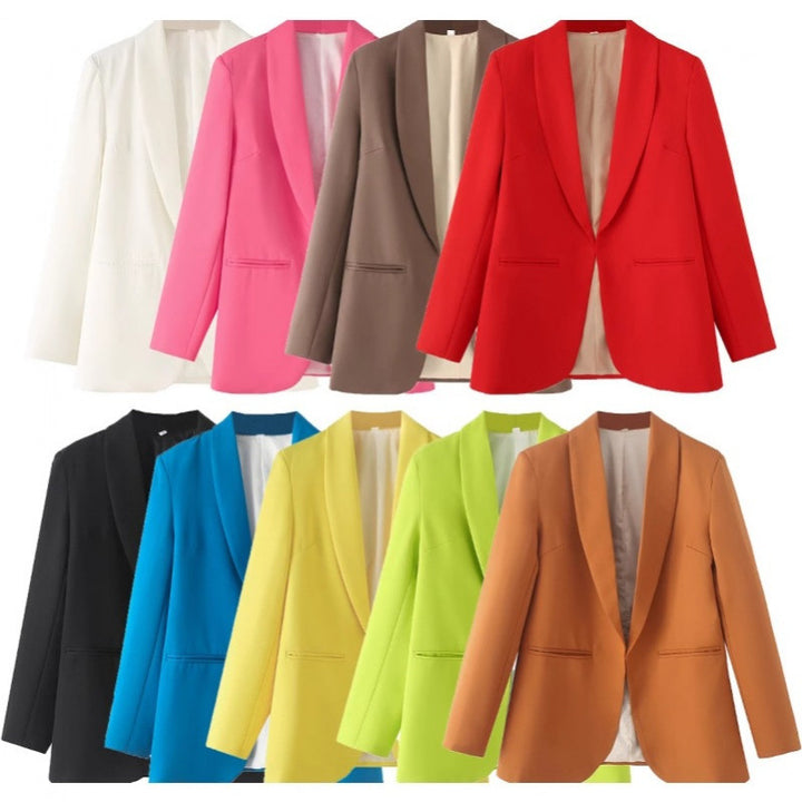 Damen eleganter Blazer mit einzigartigem Schnitt und Taschen Drune