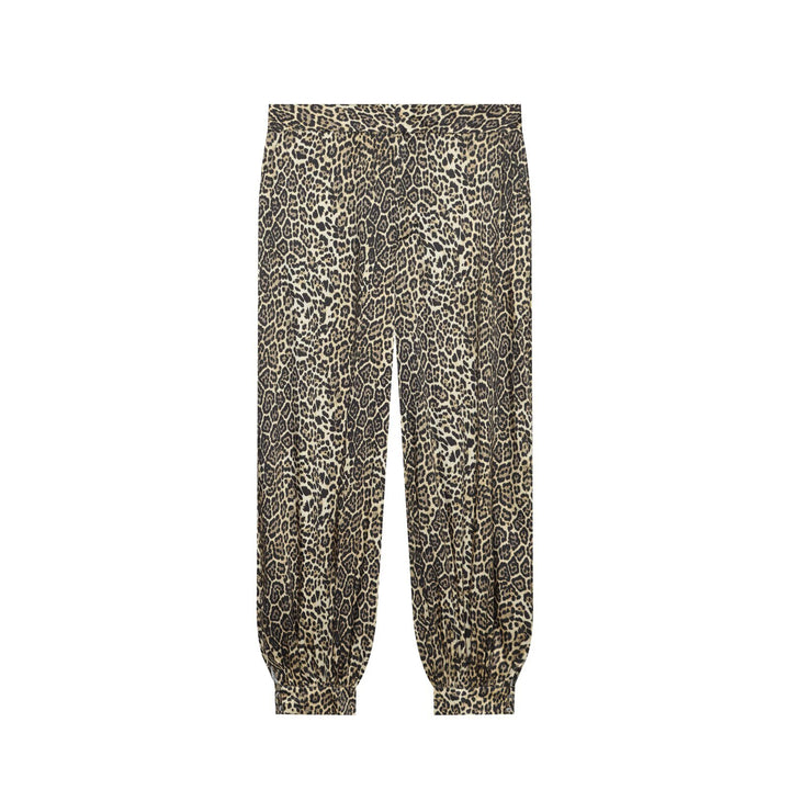 Damen Lässige Haremshose mit Leopardenprint, weitem Fall und elastischen Bündchen Drune