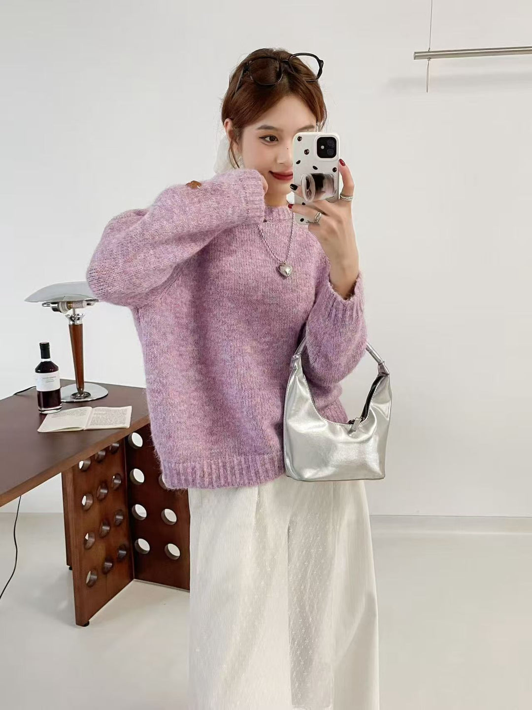 Damen weicher Strickpullover mit lässigem Schnitt Drune