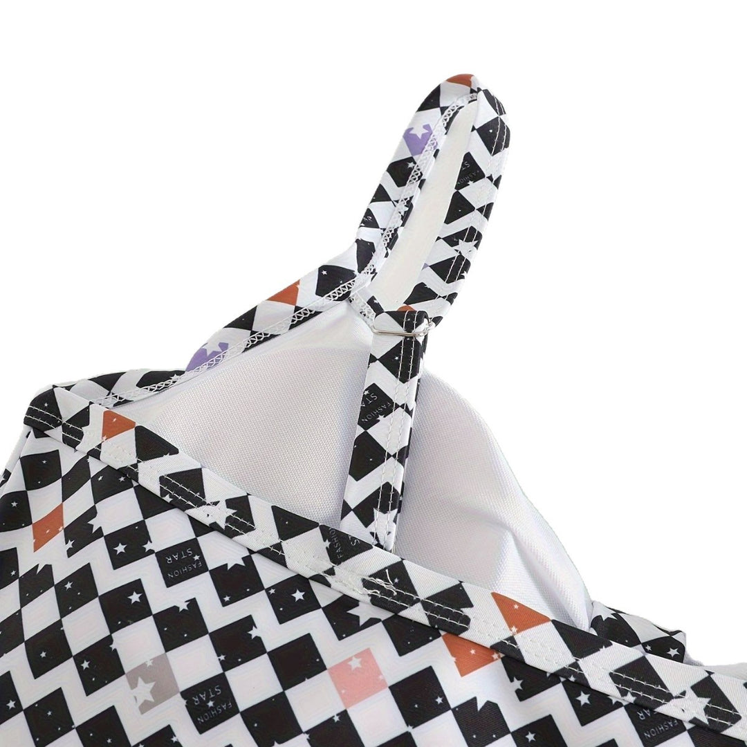Damen Triangel-Bikini Oberteil mit modernem grafischen Muster Drune