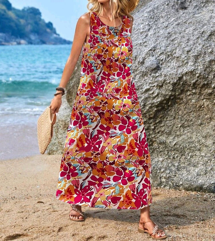 Damen Maxikleid mit einzigartigen Schmetterlingsdruck Drune