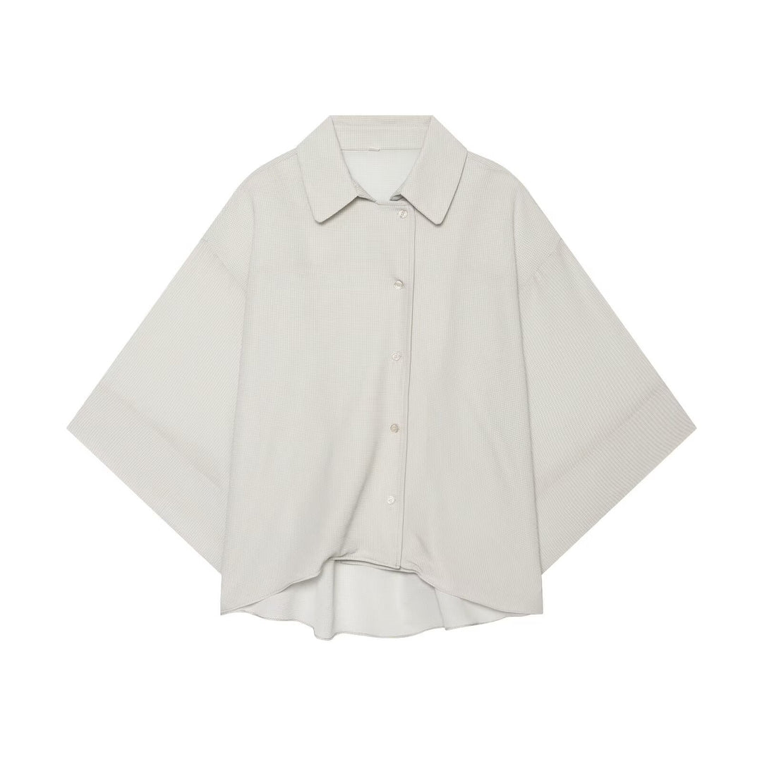 Damen Oversize-Bluse mit kastigem Schnitt und kurzen Fledermausärmeln Drune