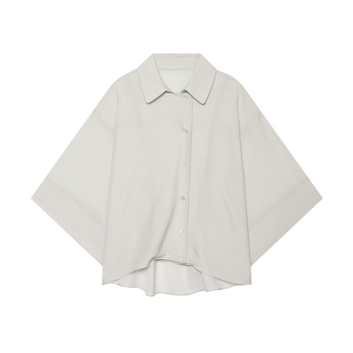 Damen Oversize-Bluse mit kastigem Schnitt und kurzen Fledermausärmeln Drune
