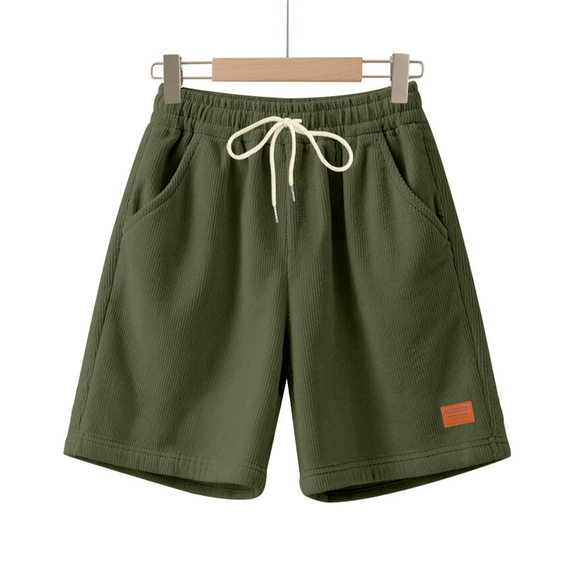 Herren nan lässige Bermudashorts aus feinstrukturiertem Baumwollmix mit elastischem Bund und Kordelzug Drune